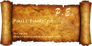 Pauli Edvárd névjegykártya